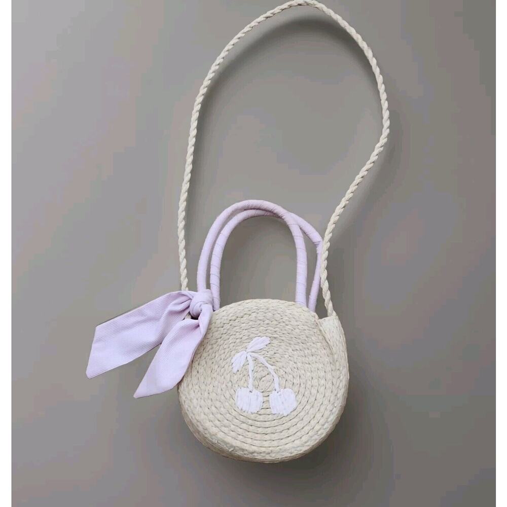 Seed Heritage Woven Straw Wicker Sling Bag Purse Little Girls‎ Summer Cherry- F6